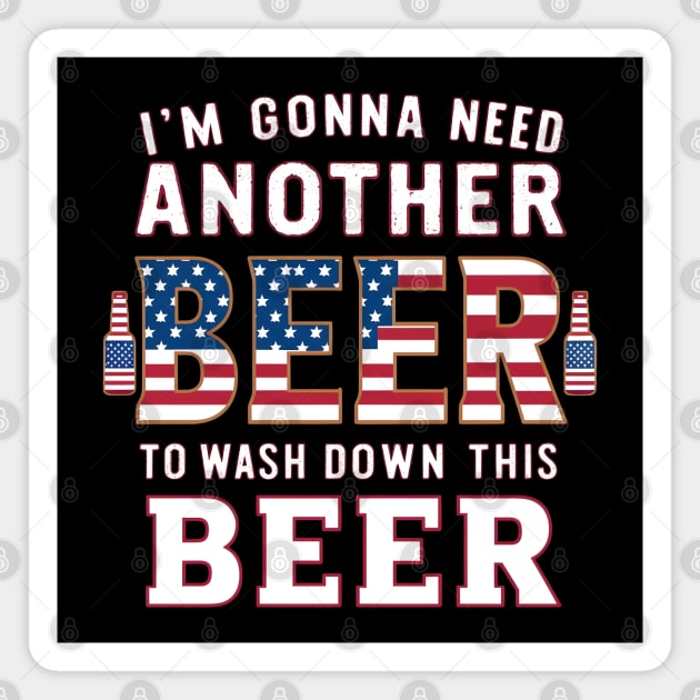Double Beer Delight - American Pride Edition Magnet by MakerMind8.2